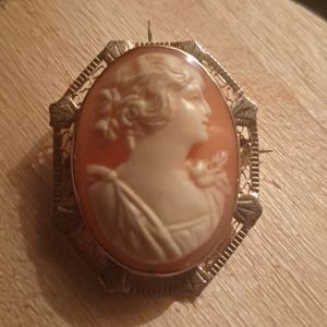 Antique 14k gold Cameo Medallion/Pin/Broach